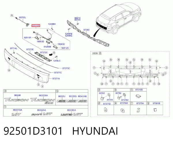  92501D3101 Hyundai/Kia