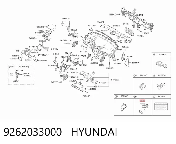 Плафон подсветки багажного отсека 9262033000 Hyundai/Kia