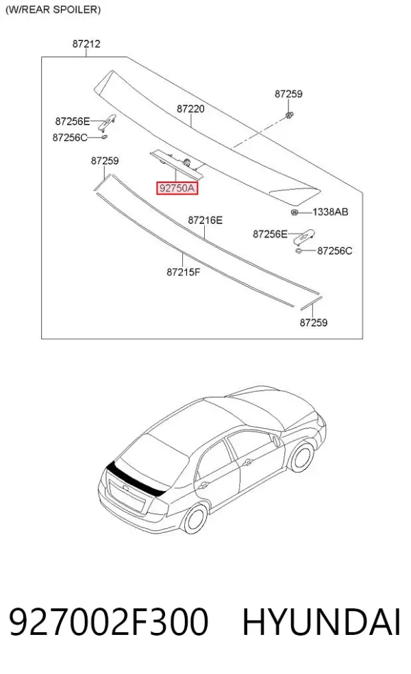 Задний стоп 927002F300 Hyundai/Kia