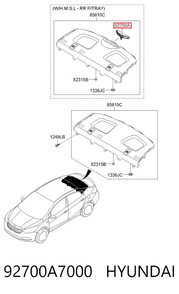 Задний стоп 92700A7000 Hyundai/Kia