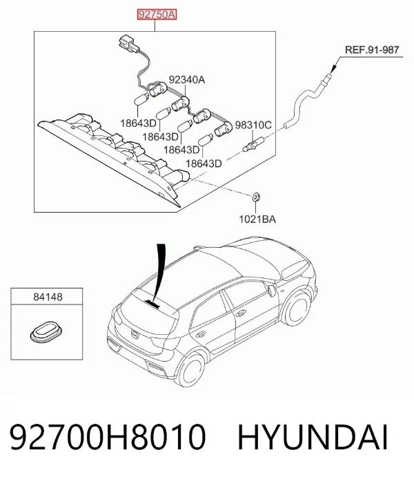Задний стоп 92700H8010 Hyundai/Kia