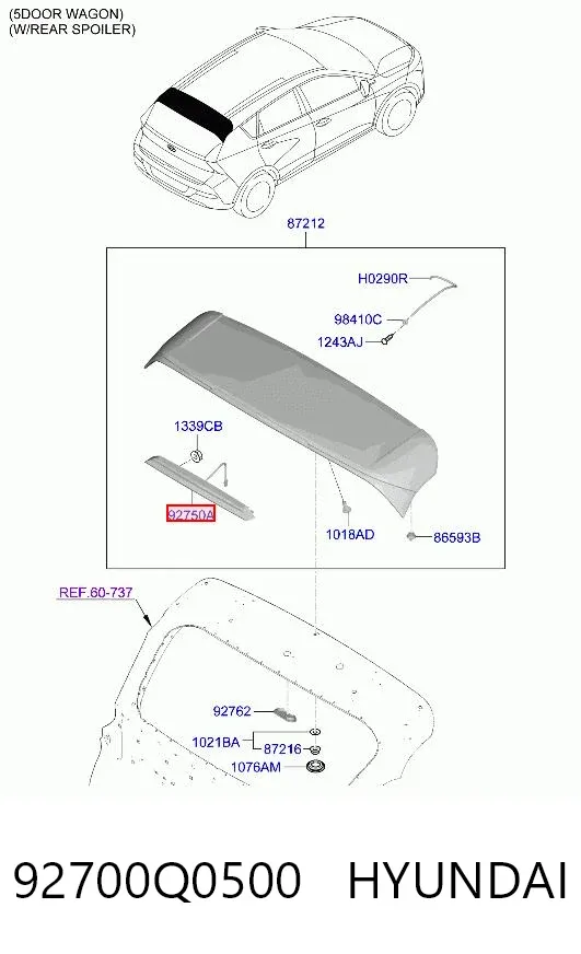 Задний стоп 92700Q0500 Hyundai/Kia