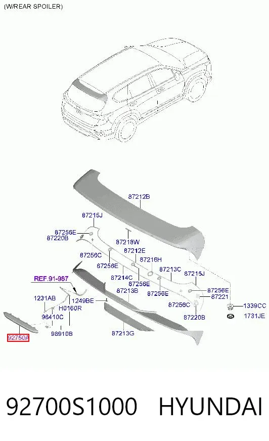 Задний стоп 92700S1000 Hyundai/Kia