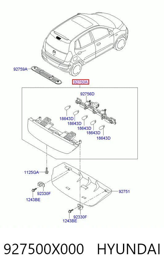 Задний стоп 927500X000 Hyundai/Kia