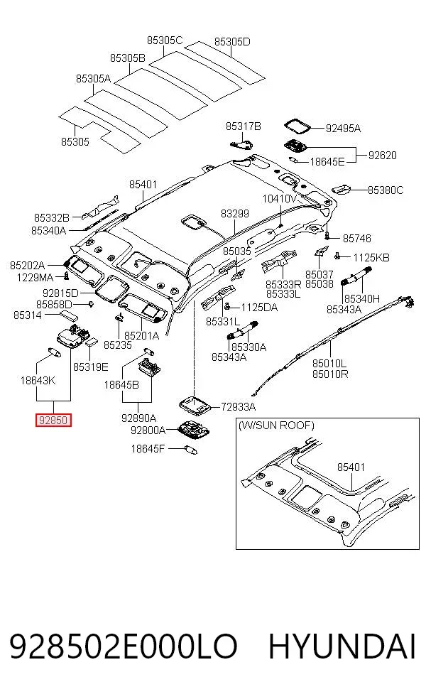  928502E000LO Hyundai/Kia