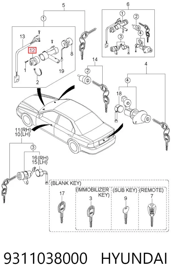 Контактная группа 9311038000 Hyundai/Kia