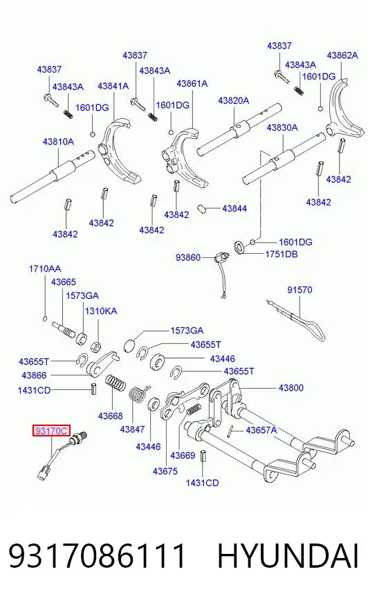 Датчик заднего хода 9317086111 Hyundai/Kia