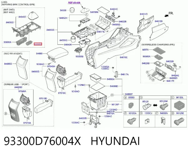 Консоль панели управления центральная 93300D76004X Hyundai/Kia
