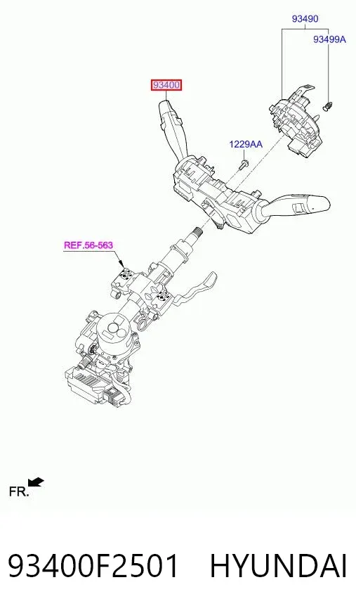 Подрулевой переключатель 93400F2501 Hyundai/Kia