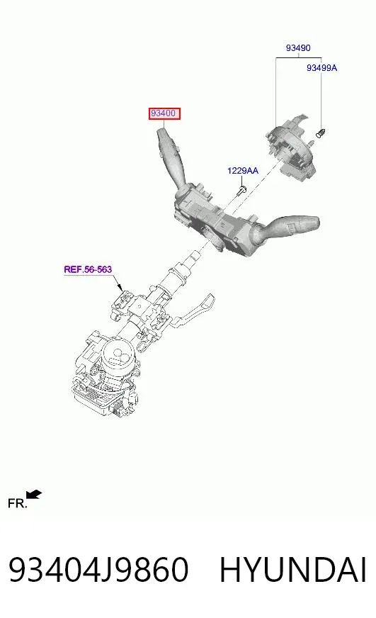 Подрулевой переключатель 93404J9860 Hyundai/Kia
