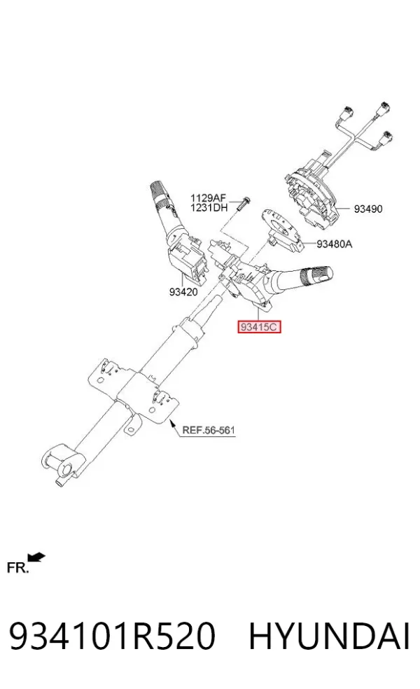 Левый подрулевой переключатель 934101R520 Hyundai/Kia