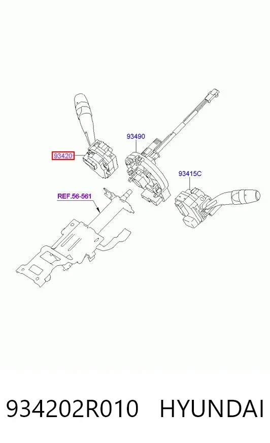 Правый подрулевой переключатель 934202R010 Hyundai/Kia