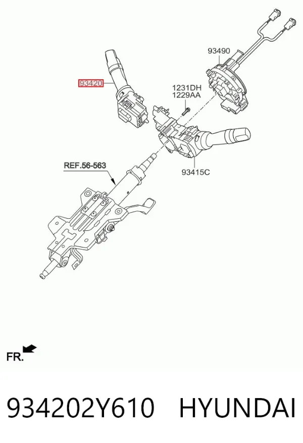 Правый подрулевой переключатель 934202Y610 Hyundai/Kia