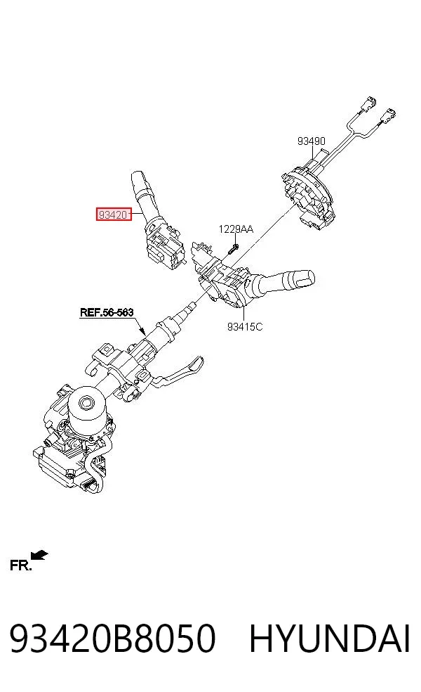 Правый подрулевой переключатель 93420B8050 Hyundai/Kia
