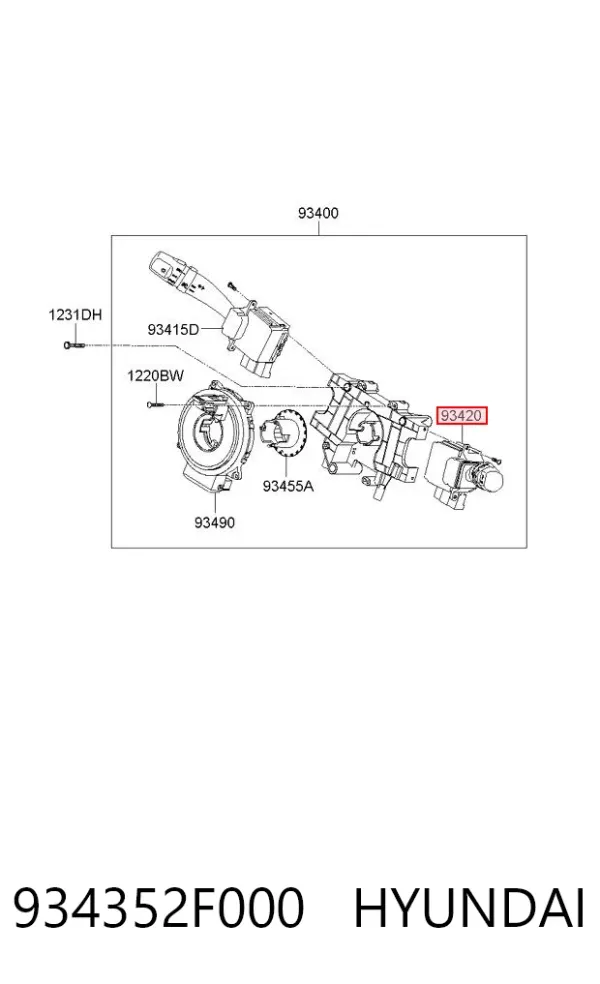 Правый подрулевой переключатель 934352F000 Hyundai/Kia