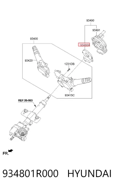 Датчик угла поворота рулевого колеса HYUNDAI 934801R000