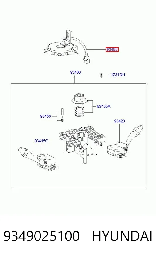 Шлейф руля 9349025100 Hyundai/Kia