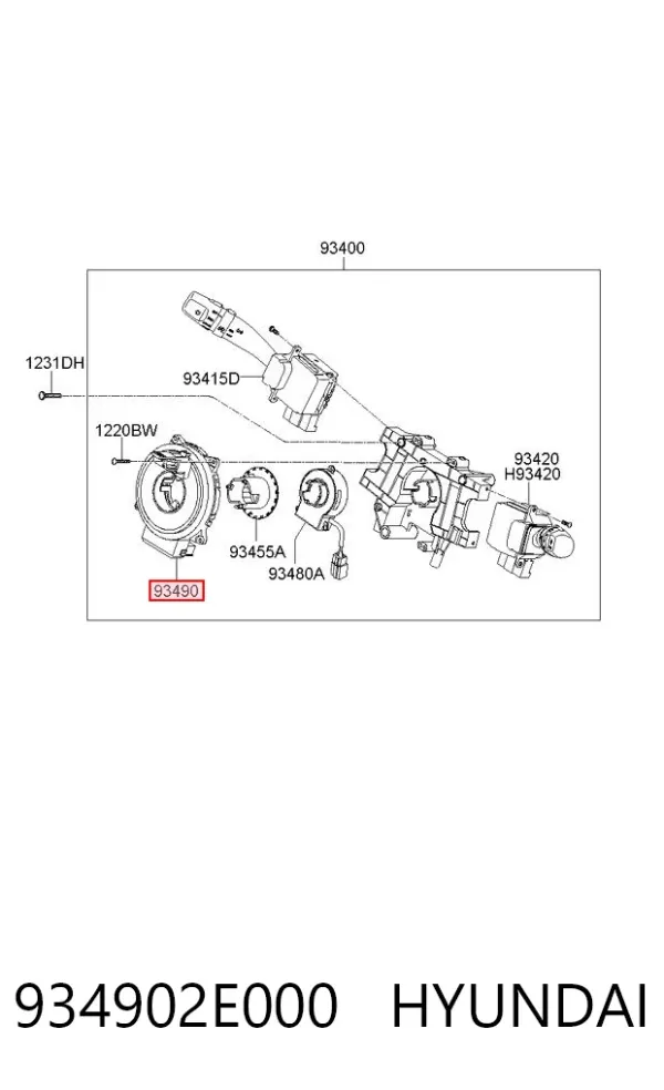 Шлейф руля 934902E000 Hyundai/Kia