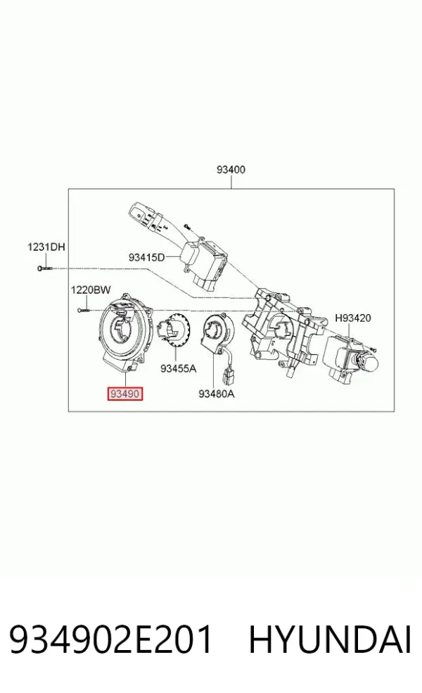 Шлейф руля 934902E201 Hyundai/Kia