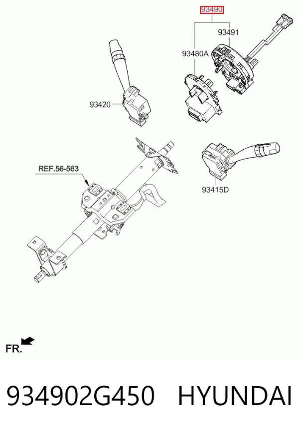Шлейф руля 934902G450 Hyundai/Kia