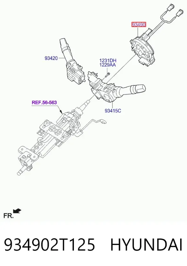 Шлейф руля 934902T125 Hyundai/Kia