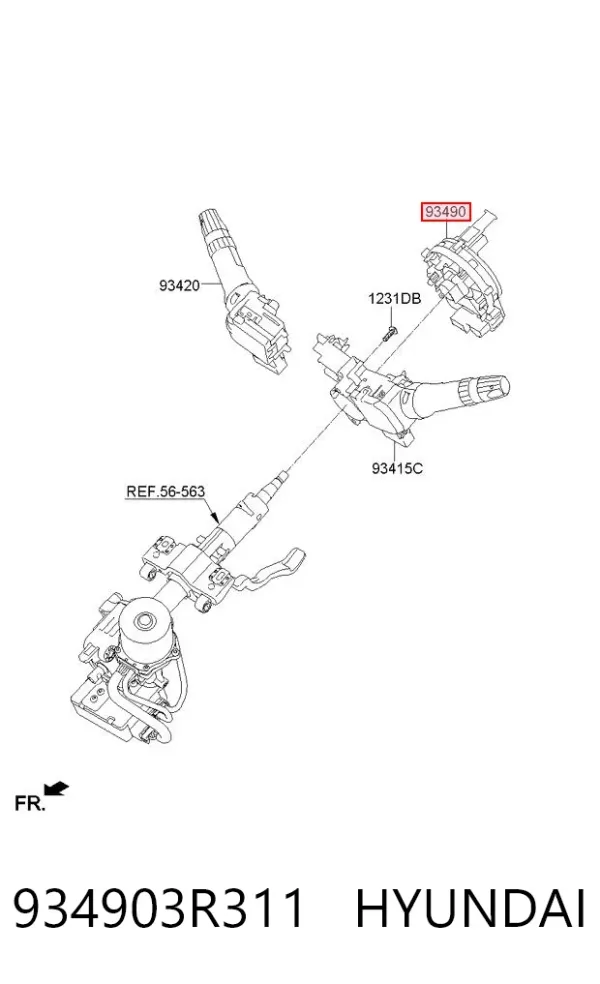 Шлейф руля 934903R311 Hyundai/Kia