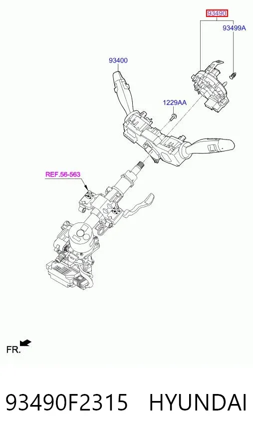 Шлейф руля 93490F2315 Hyundai/Kia