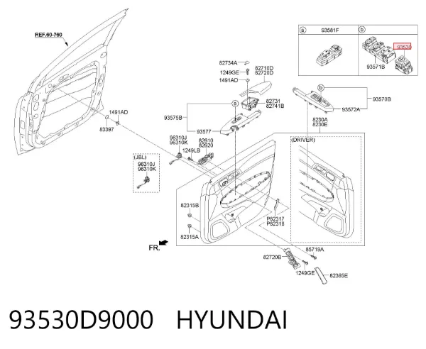 Регулятор зеркал 93530D9000 Hyundai/Kia