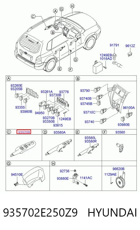  935702E250Z9 Hyundai/Kia