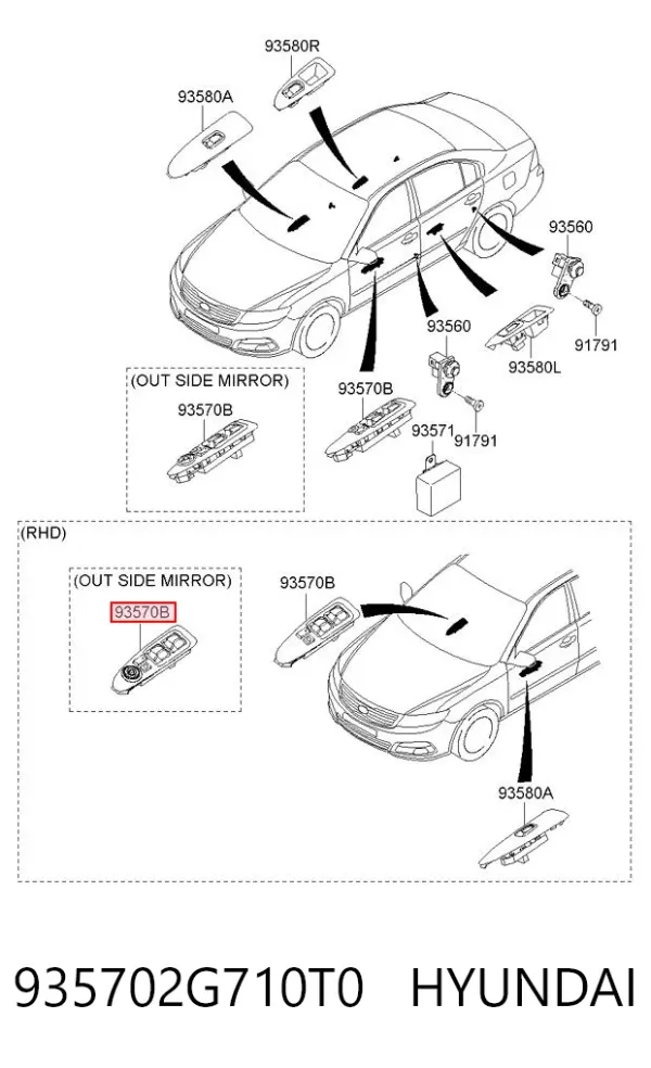  935702G710T0 Hyundai/Kia