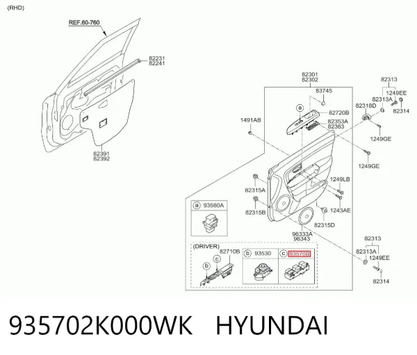 935702K000WK Hyundai/Kia