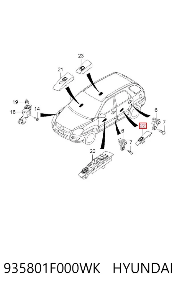  935801F000WK Hyundai/Kia