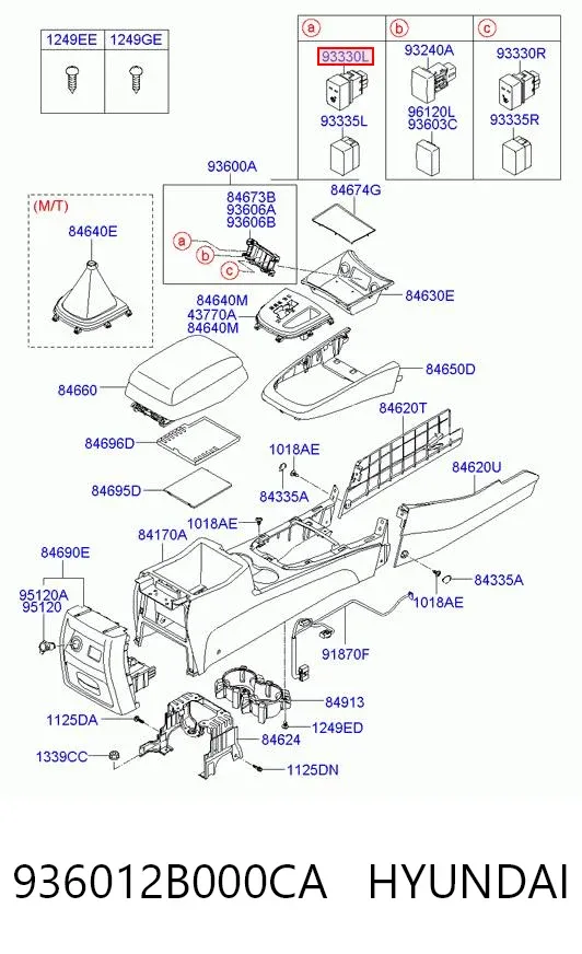 Кнопка включения обогрева сиденья 936012B000CA Hyundai/Kia