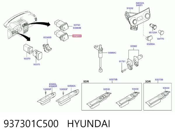  937301C500 Hyundai/Kia