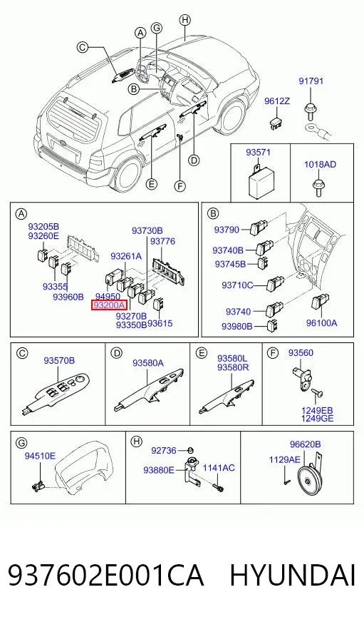  937602E001CA Hyundai/Kia