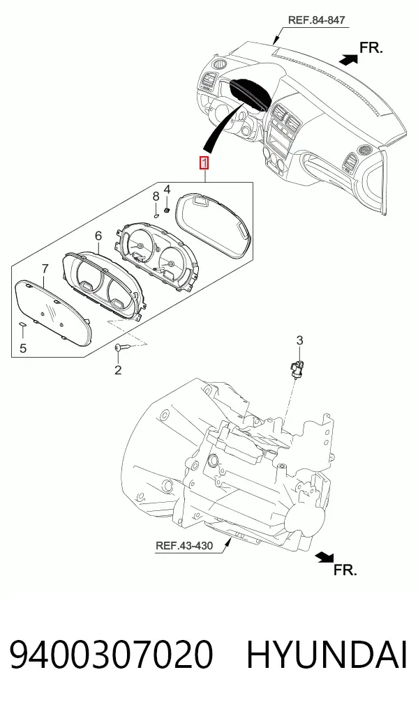 Панель приборов 9400307020 Hyundai/Kia