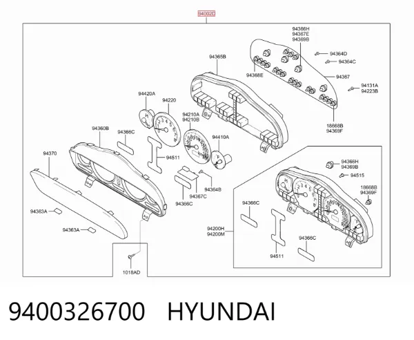 Панель приборов 9400326700 Hyundai/Kia