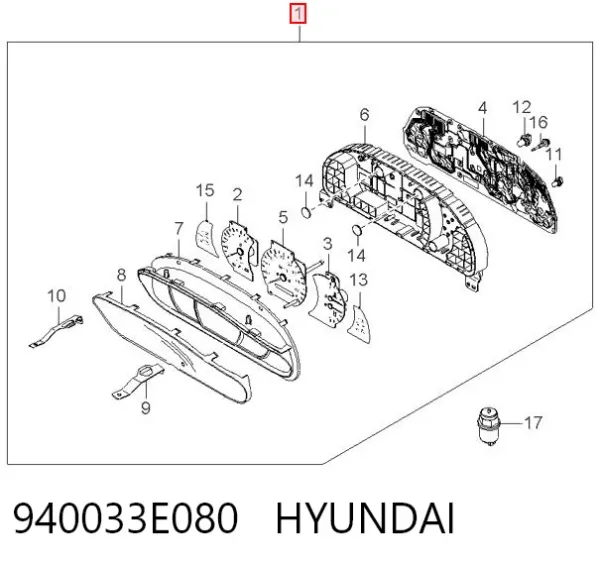 Панель приборов 940033E080 Hyundai/Kia