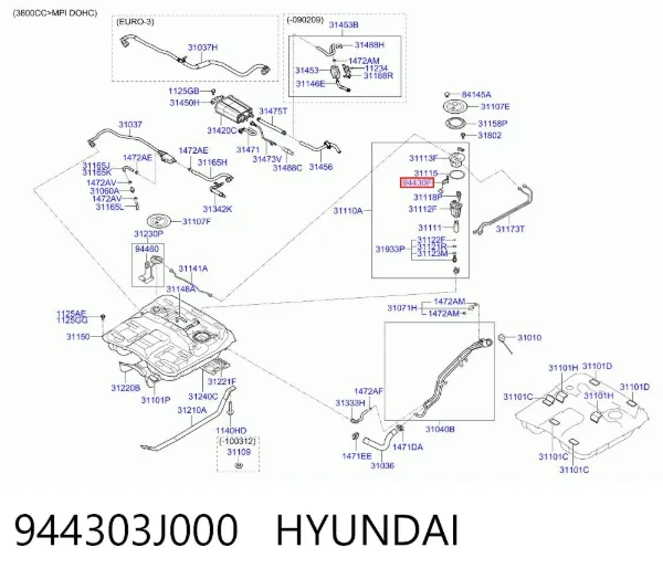 Датчик уровня топлива 944303J000 Hyundai/Kia