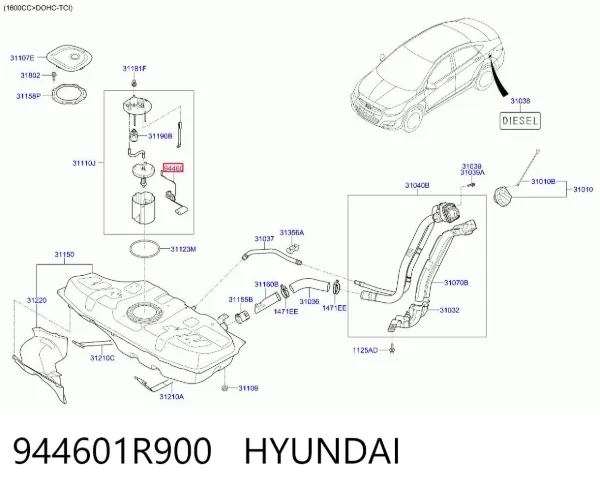 Датчик уровня топлива 944601R900 Hyundai/Kia