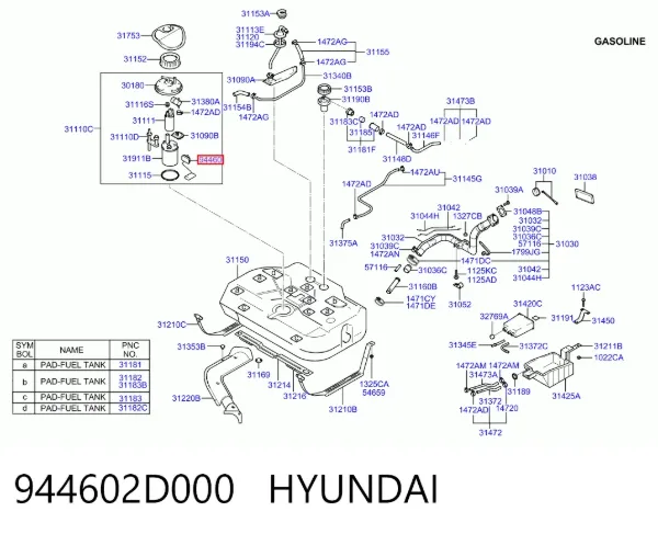 Датчик уровня топлива 944602D000 Hyundai/Kia