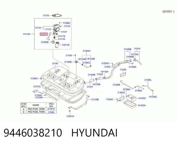 Датчик уровня топлива 9446038210 Hyundai/Kia