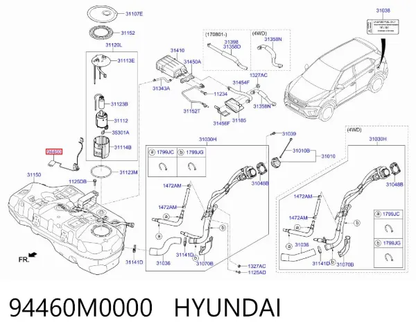 Датчик уровня топлива 94460M0000 Hyundai/Kia