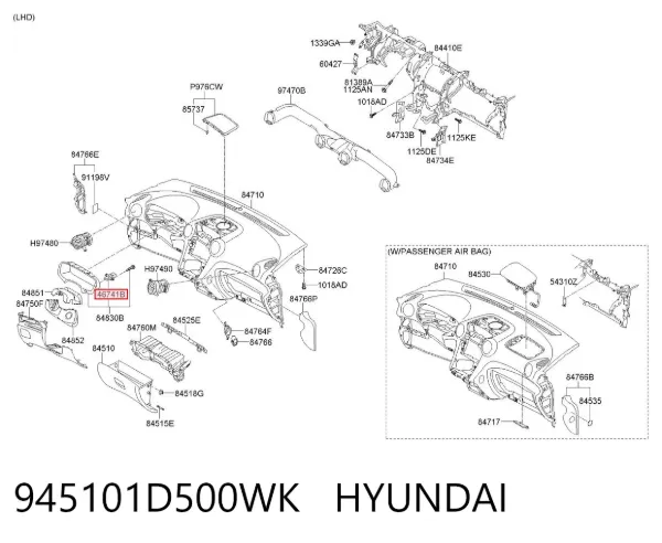 Часы салонные 945101D500WK Hyundai/Kia