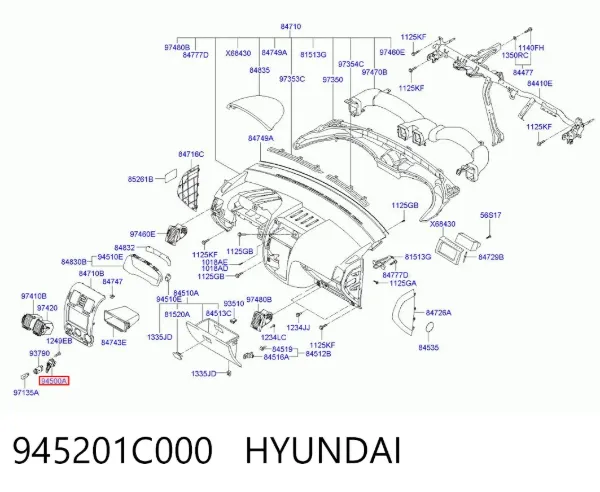 Часы салонные 945201C000 Hyundai/Kia