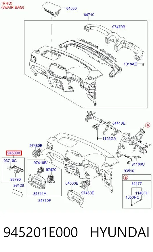 Часы салонные 945201E000 Hyundai/Kia