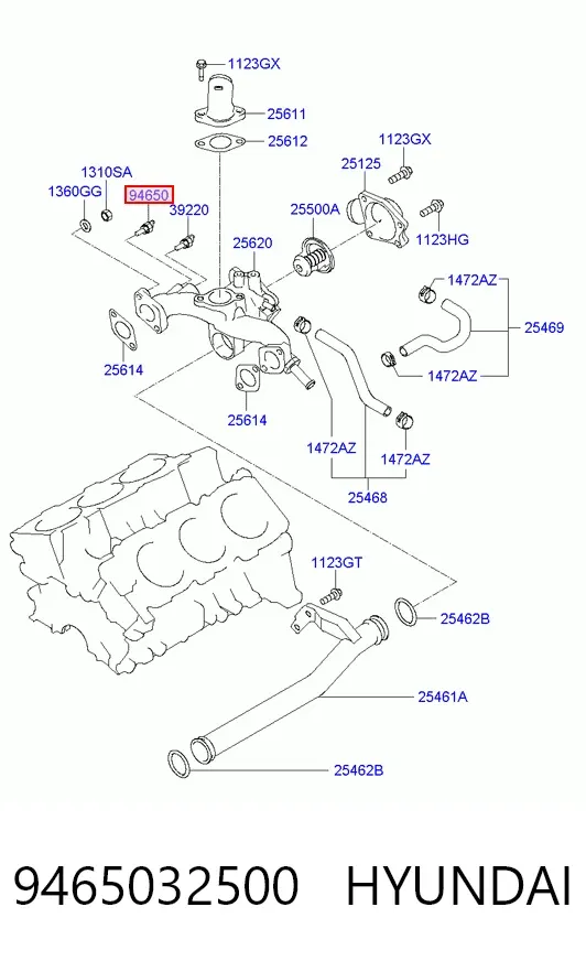 Датчик температуры охлаждающей жидкости 9465032500 Hyundai/Kia