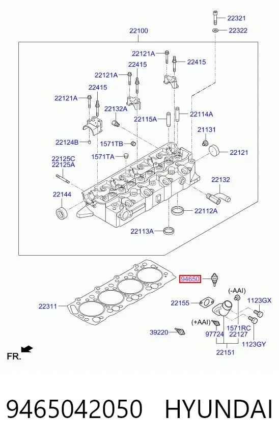 Датчик температуры охлаждающей жидкости, на приборе 9465042050 Hyundai/Kia