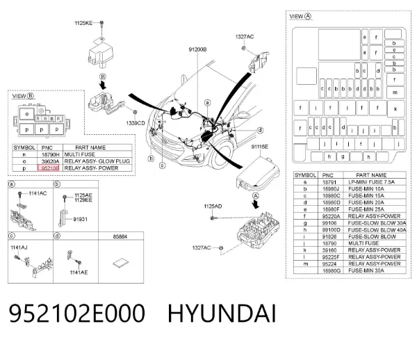 Реле вентилятора 952102E000 Hyundai/Kia