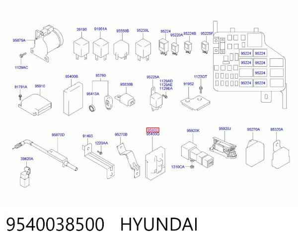 Модуль управления (ЭБУ) иммобилайзером 9540038500 Hyundai/Kia